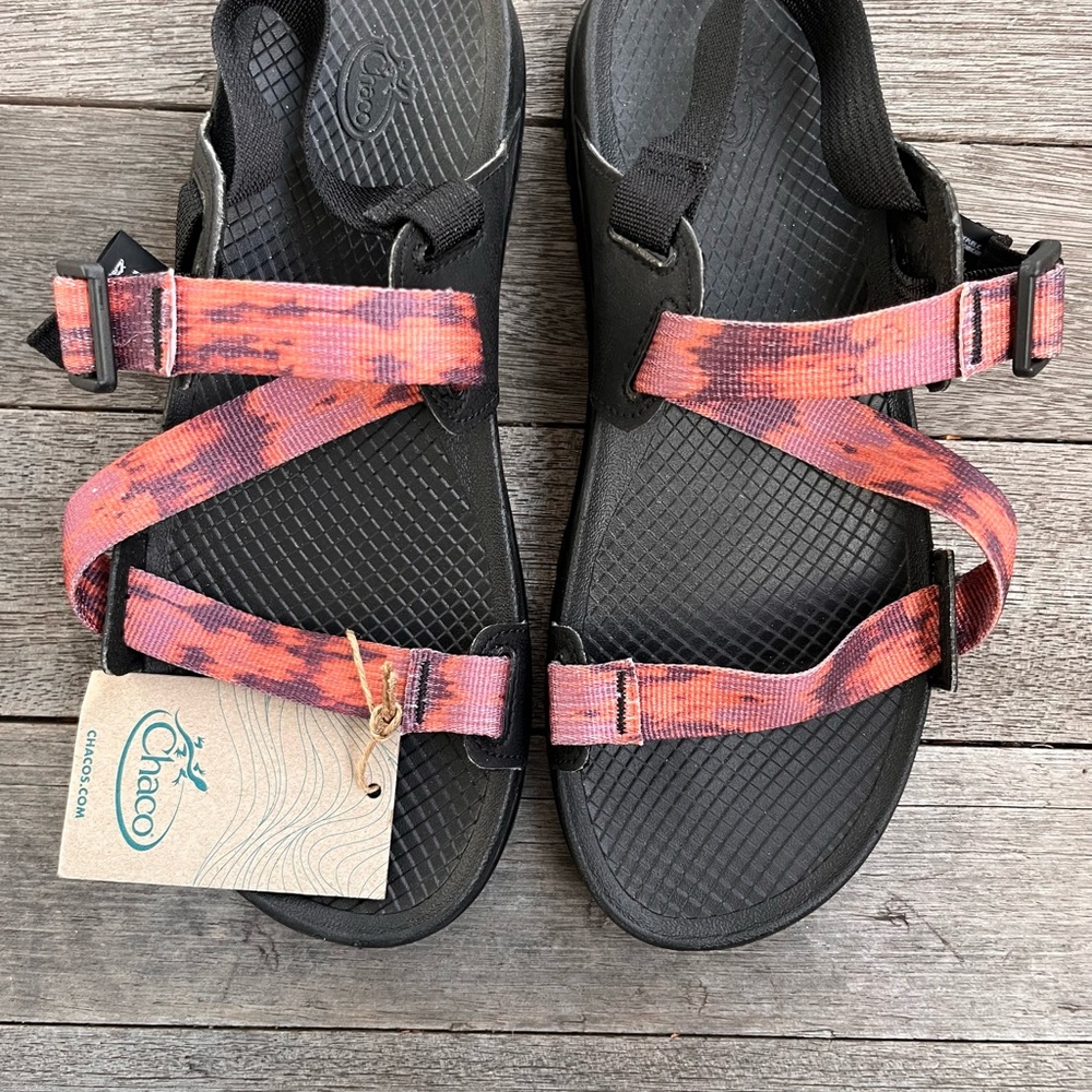Chaco Women's Black and Red Strap Sandals - Picture 2 of 7